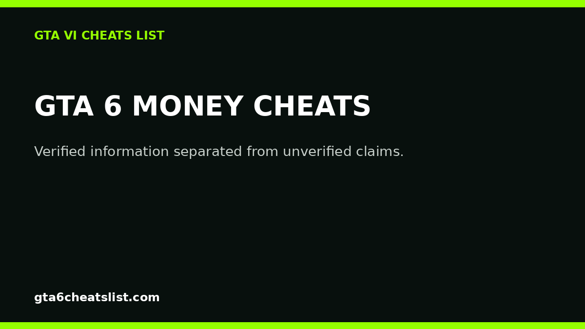 GTA 6 money cheats guide cover