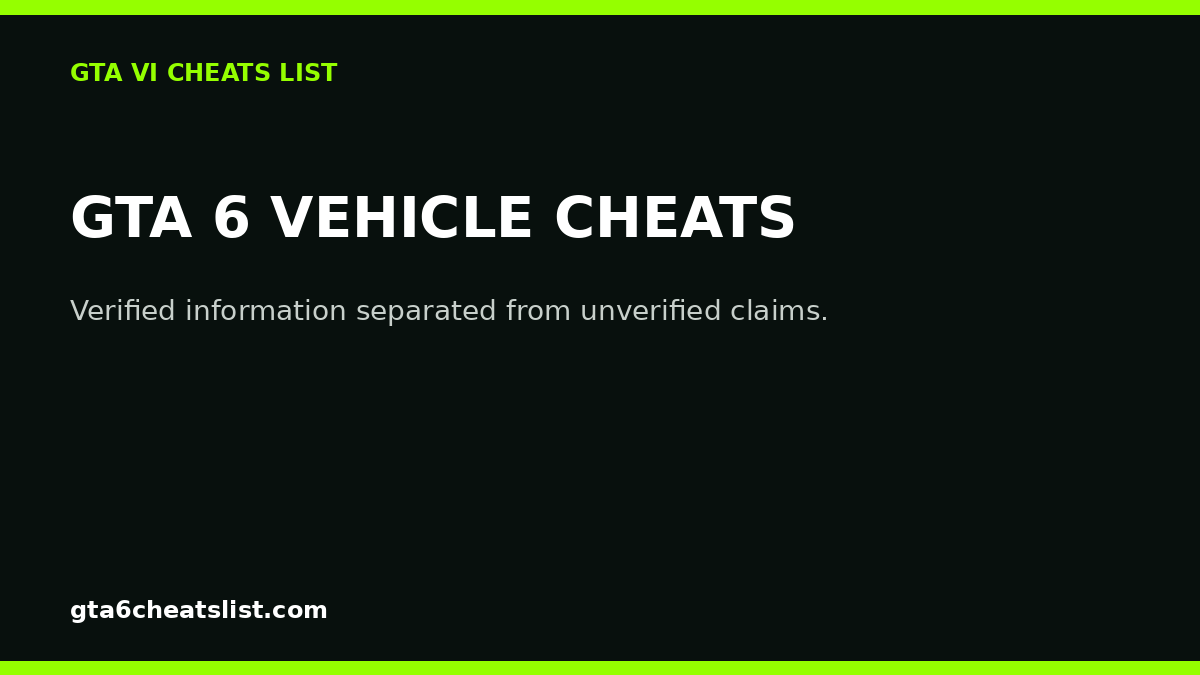 GTA 6 vehicle cheats guide cover