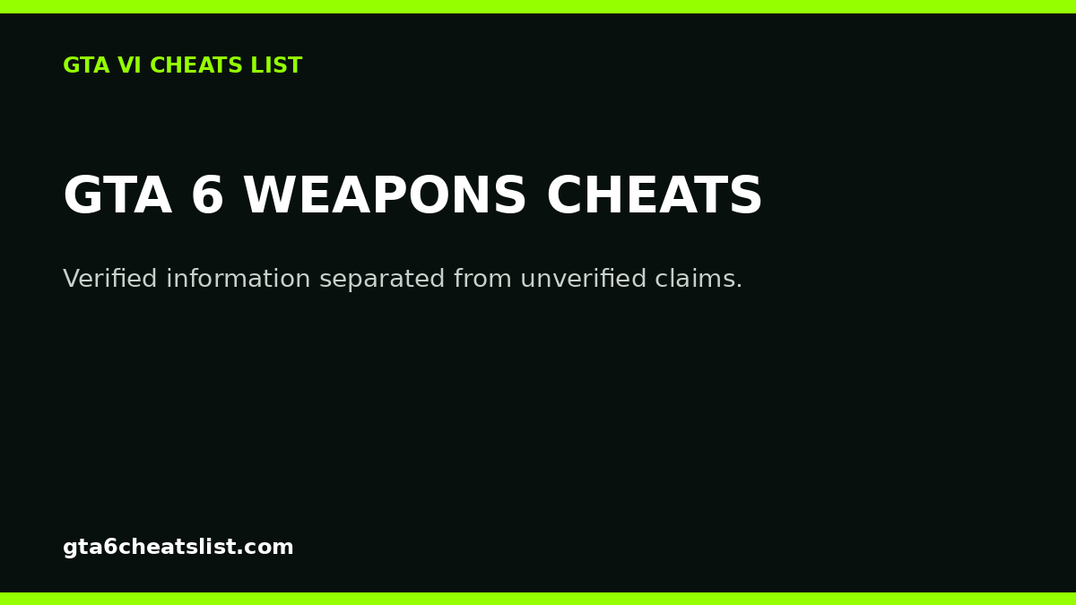 GTA 6 weapons cheats guide cover