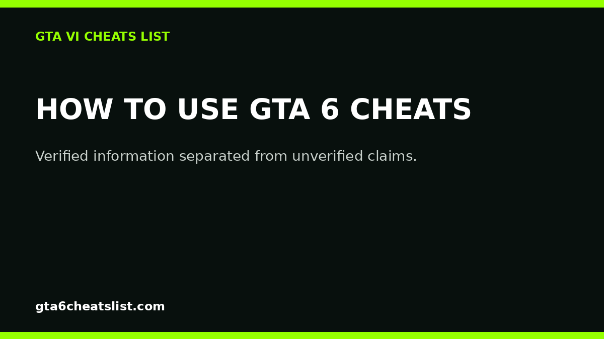 How to use GTA 6 cheats guide cover